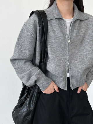 double zipper cardigan