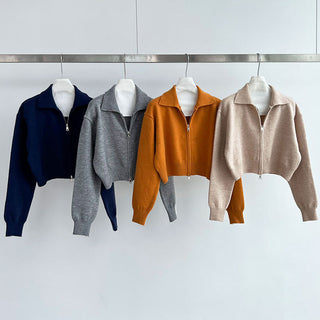 double zipper cardigan