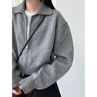 double zipper cardigan