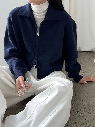 double zipper cardigan