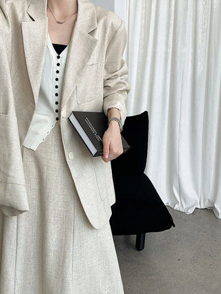 linen suit skirt