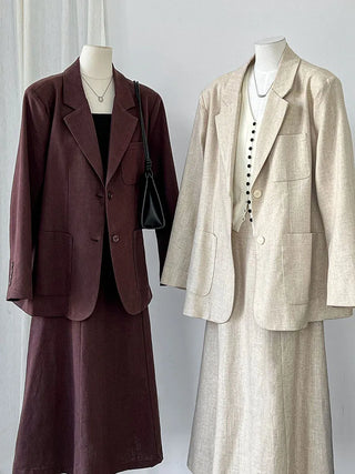linen suit skirt