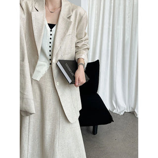 linen suit skirt