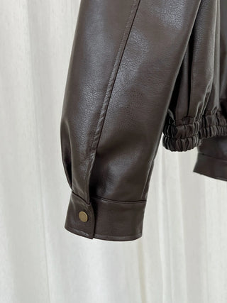 lapel leather coat