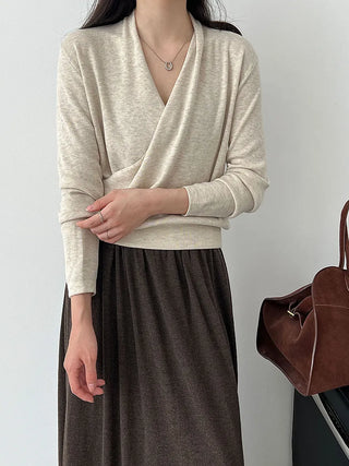 cross placket sweater