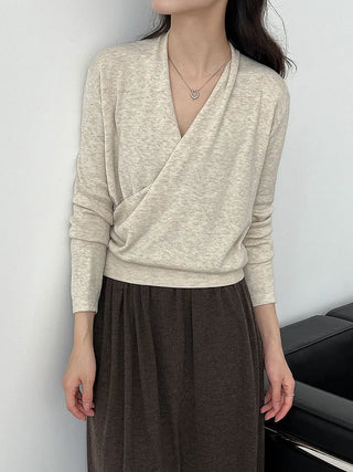 cross placket sweater