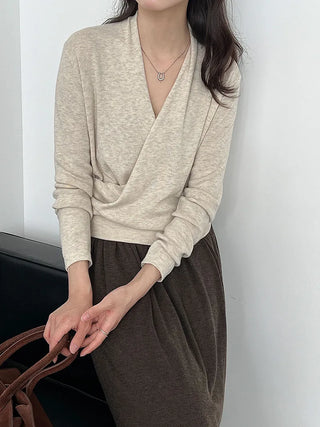 cross placket sweater