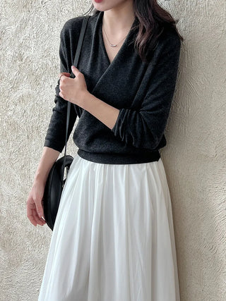 cross placket sweater