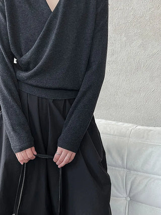 cross placket sweater