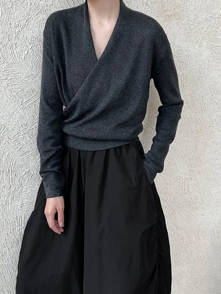 cross placket sweater