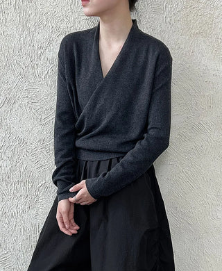 cross placket sweater