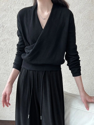 cross placket sweater