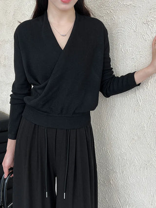 cross placket sweater