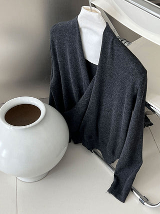 cross placket sweater