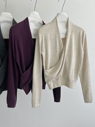 cross placket sweater