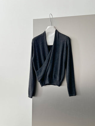 cross placket sweater