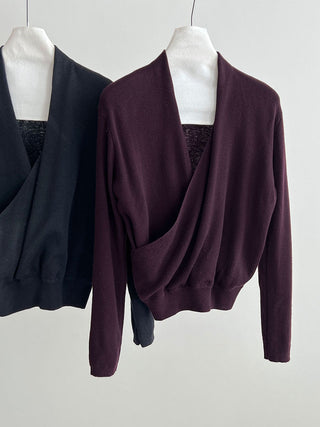 cross placket sweater