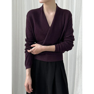cross placket sweater