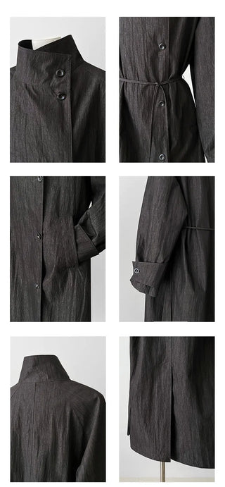 stand collar trench coat
