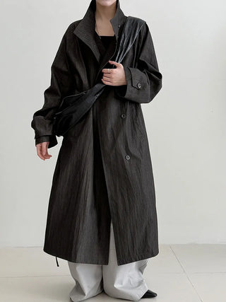 stand collar trench coat