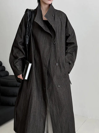 stand collar trench coat