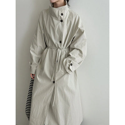 stand collar trench coat