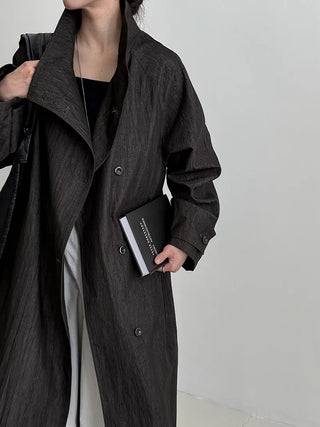 stand collar trench coat