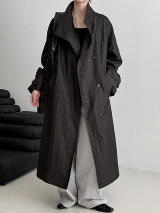stand collar trench coat