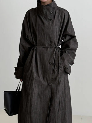 stand collar trench coat