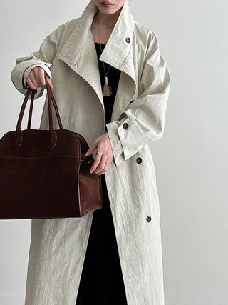 stand collar trench coat