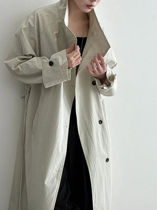 stand collar trench coat
