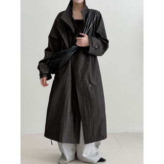 stand collar trench coat