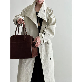 stand collar trench coat
