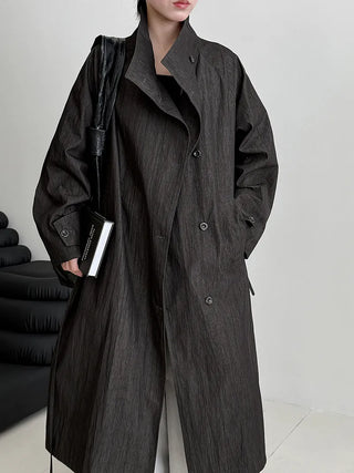 stand collar trench coat