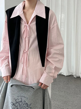 lace-up loose top