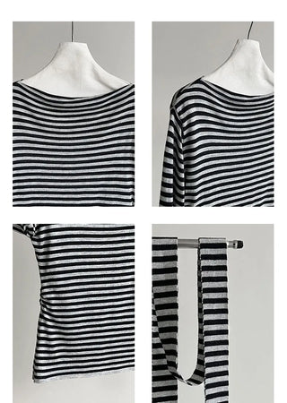 ribbon striped sweater