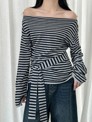 ribbon striped sweater