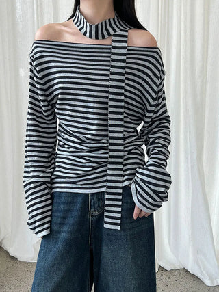 ribbon striped sweater