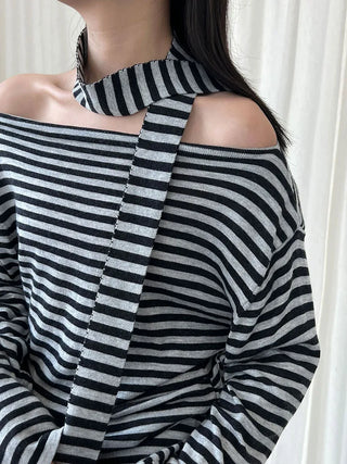 ribbon striped sweater