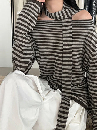 ribbon striped sweater