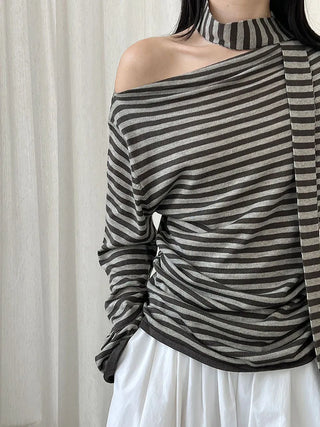 ribbon striped sweater
