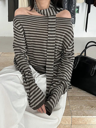 ribbon striped sweater