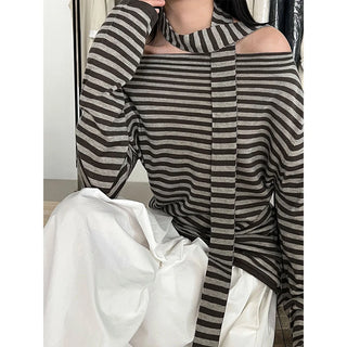 ribbon striped sweater