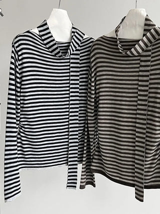 ribbon striped sweater