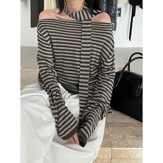 ribbon striped sweater