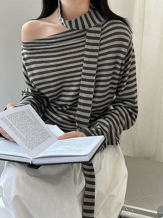 ribbon striped sweater