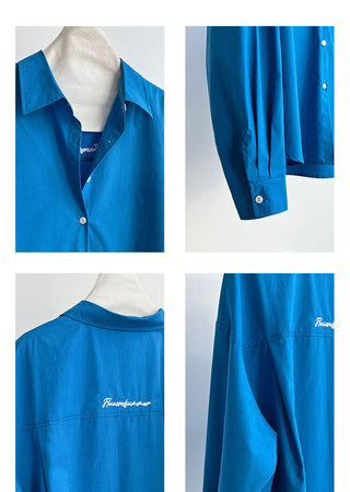 letter embroidered shirt