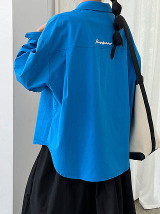 letter embroidered shirt