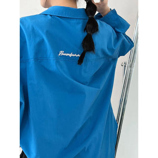 letter embroidered shirt