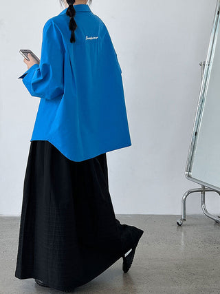 letter embroidered shirt